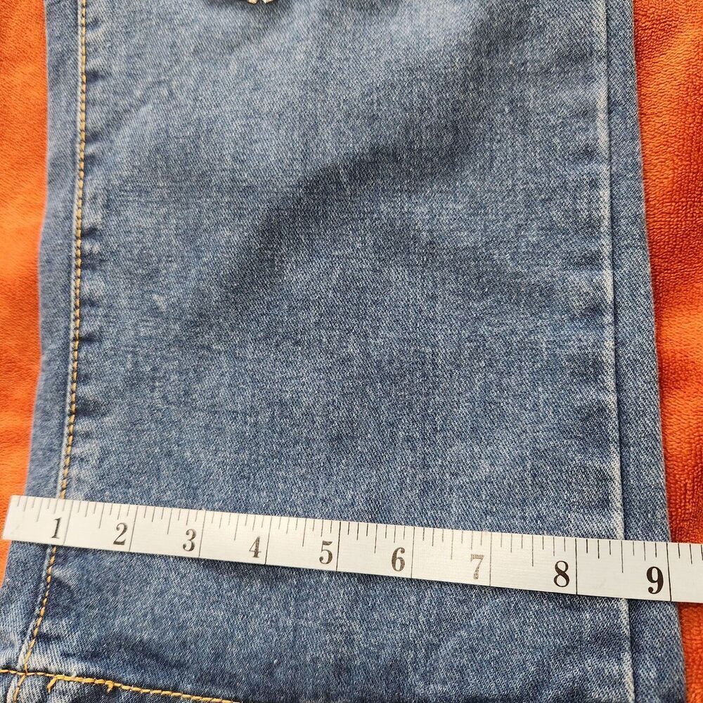 Kiwi Denim Jeans Size Large Blue Color Drop Rhinestones. - Picture 10 of 16